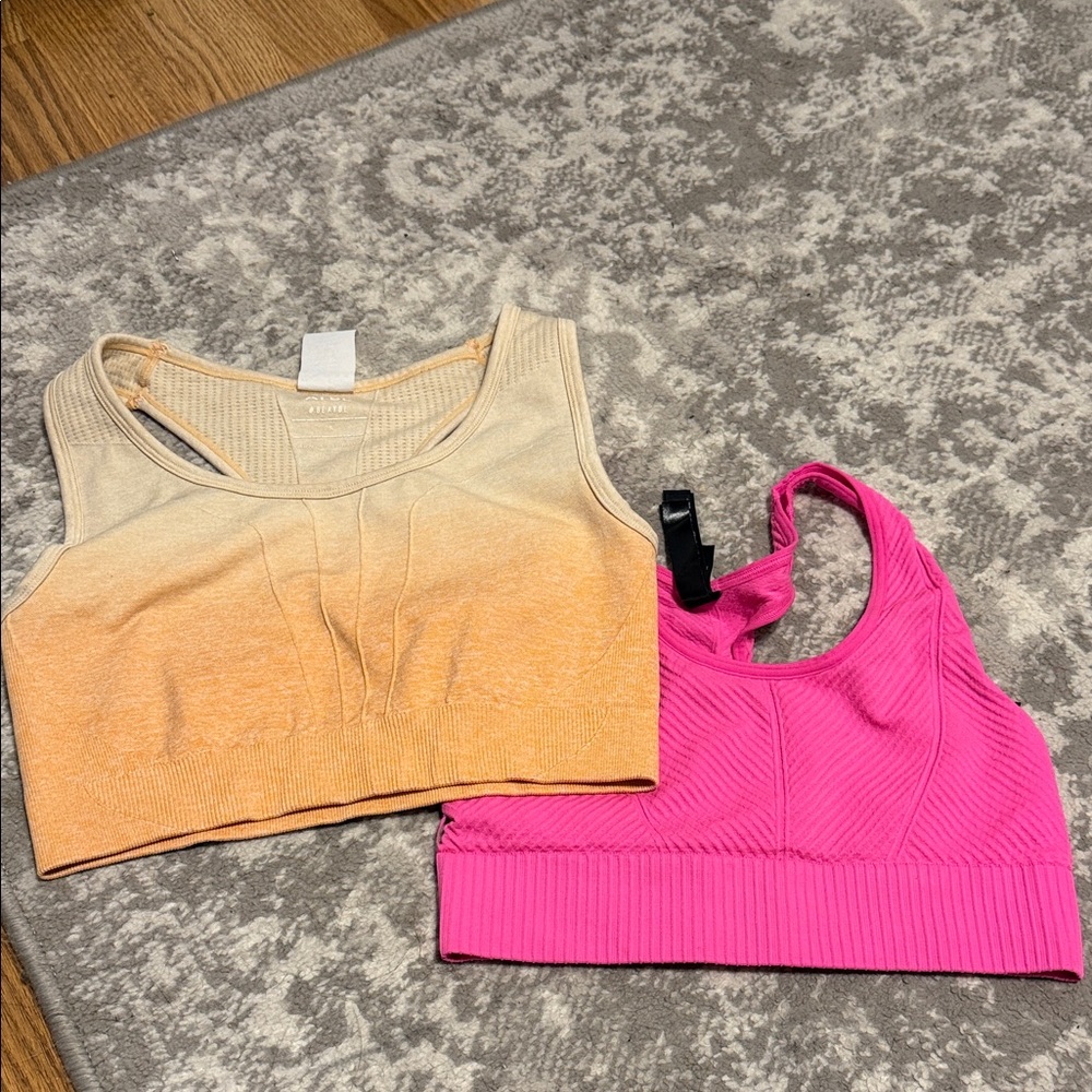 AYBL Women's Crop Tops - Cream and Pink